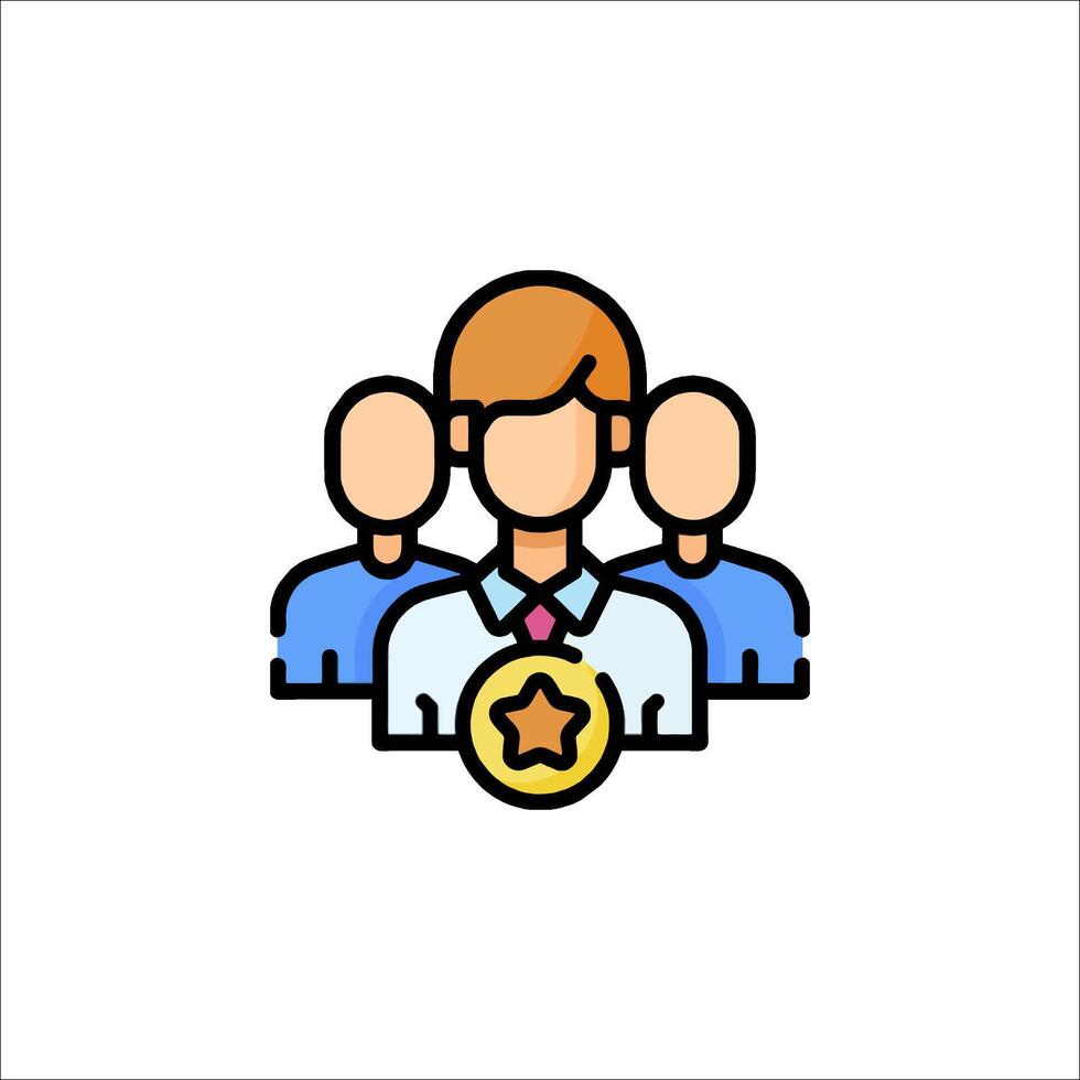 A man with a star on his chest and a group of people vector