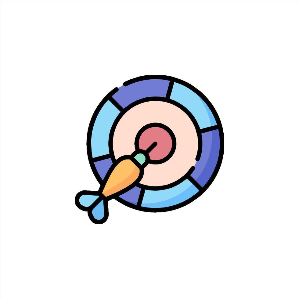 A dart with a target on it in a circle vector