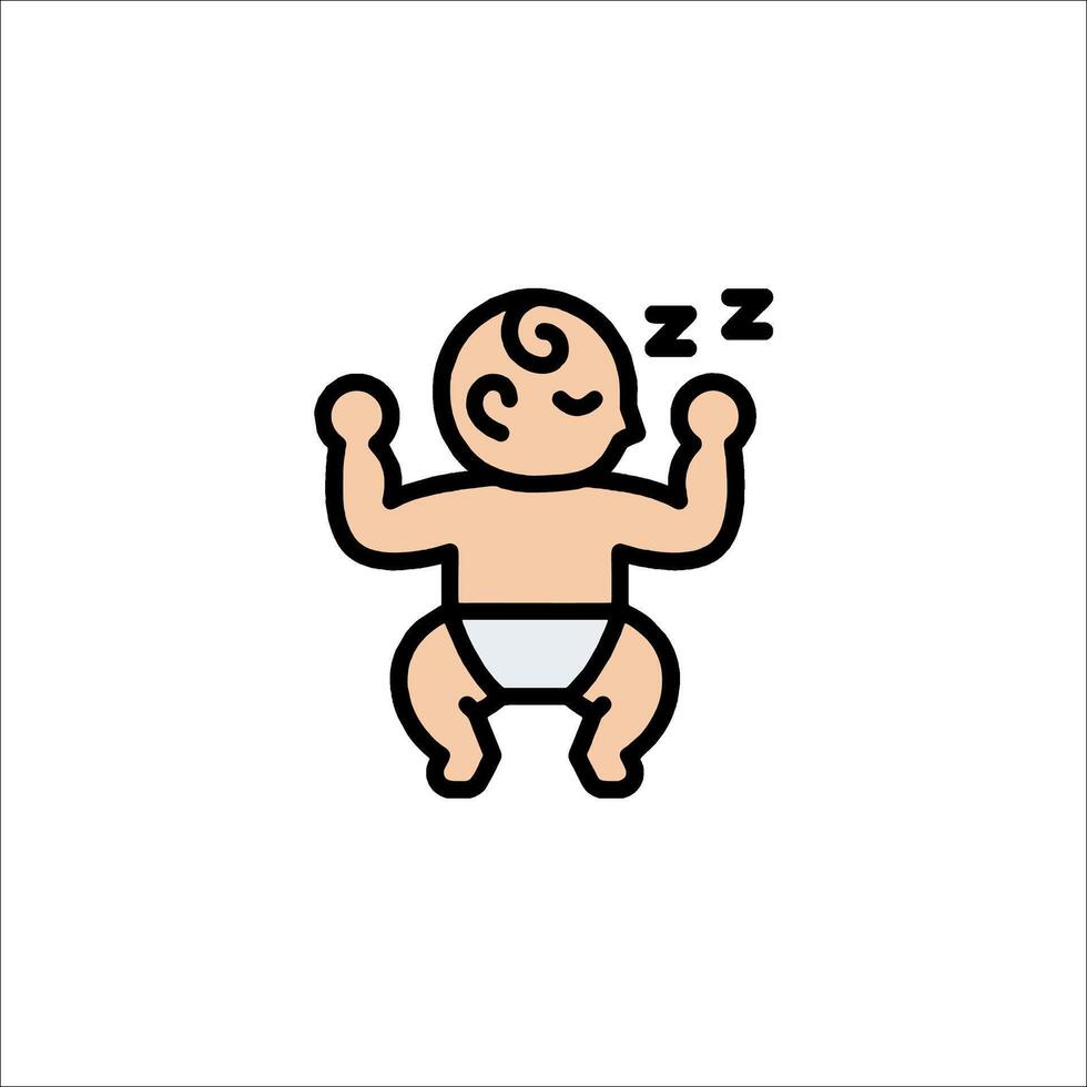 A baby sleeping in a diaper with a smile vector
