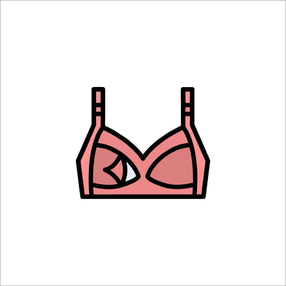 A pink bra with a triangle on it vector