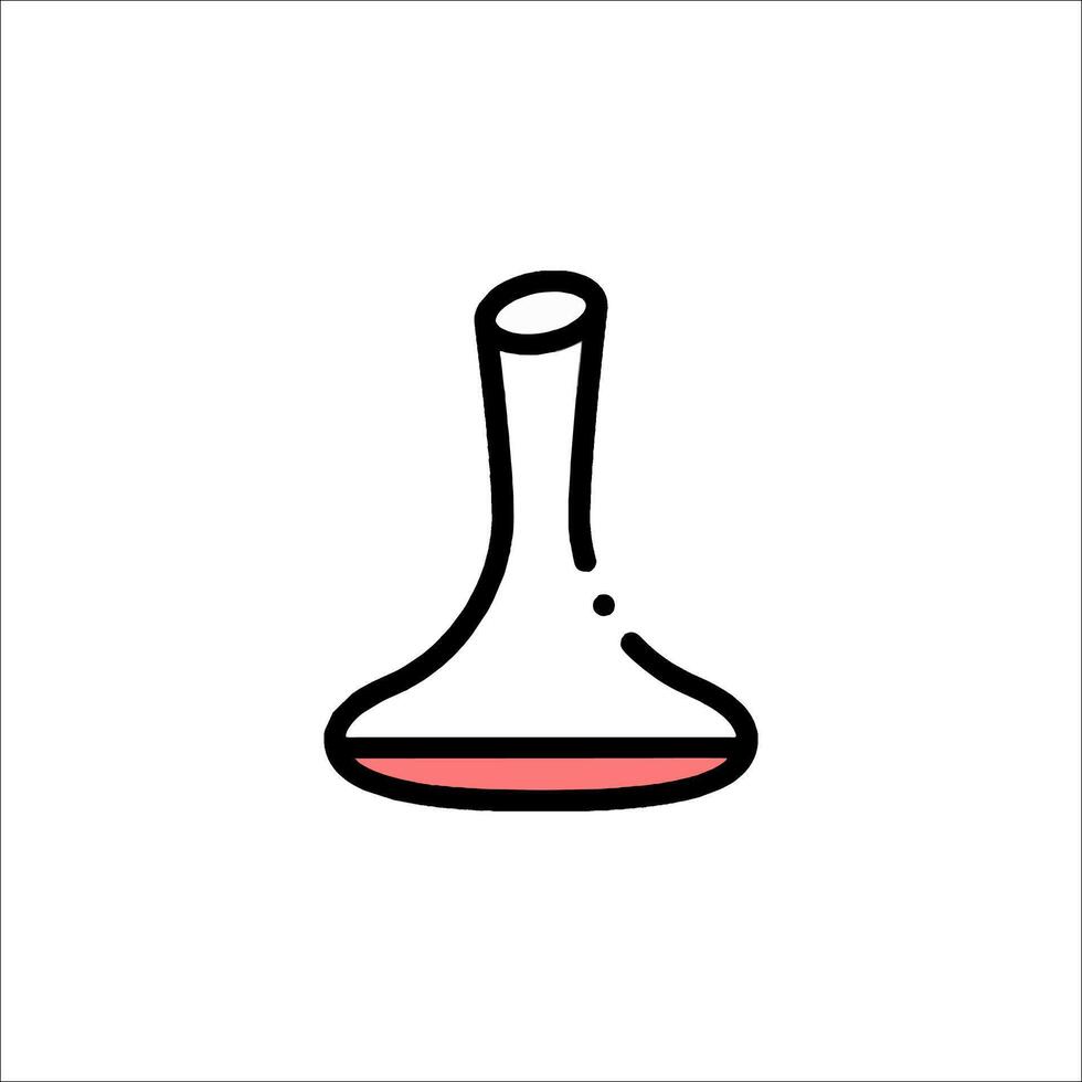 A flask with a red liquid inside it vector