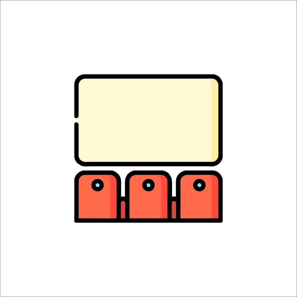 A red box with a blank sign on it vector
