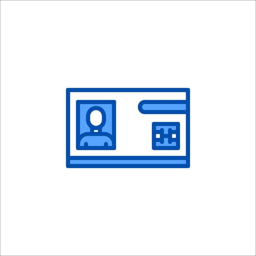 A blue icon of a person in a passport vector