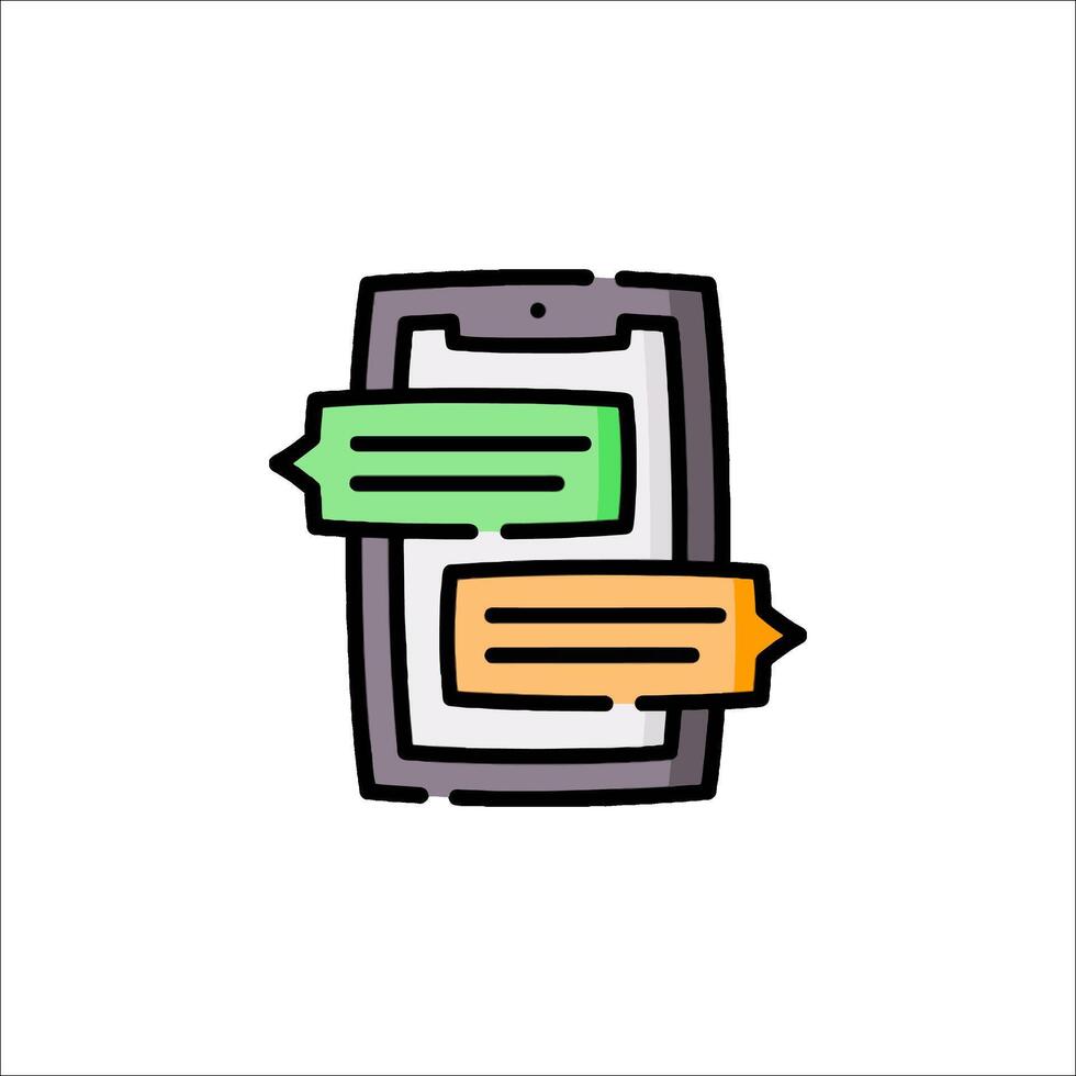 A phone with a chat bubble icon vector