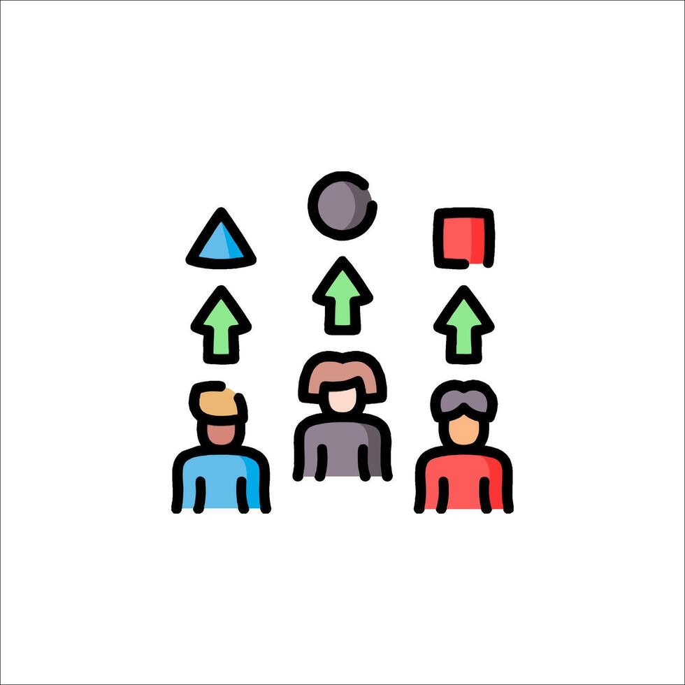 People in a circle with arrows and arrows vector