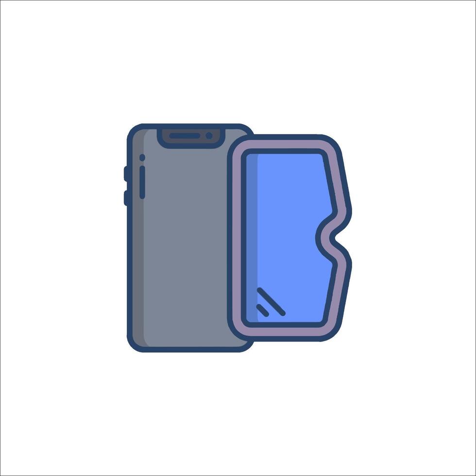 A phone with a case icon on a white background vector