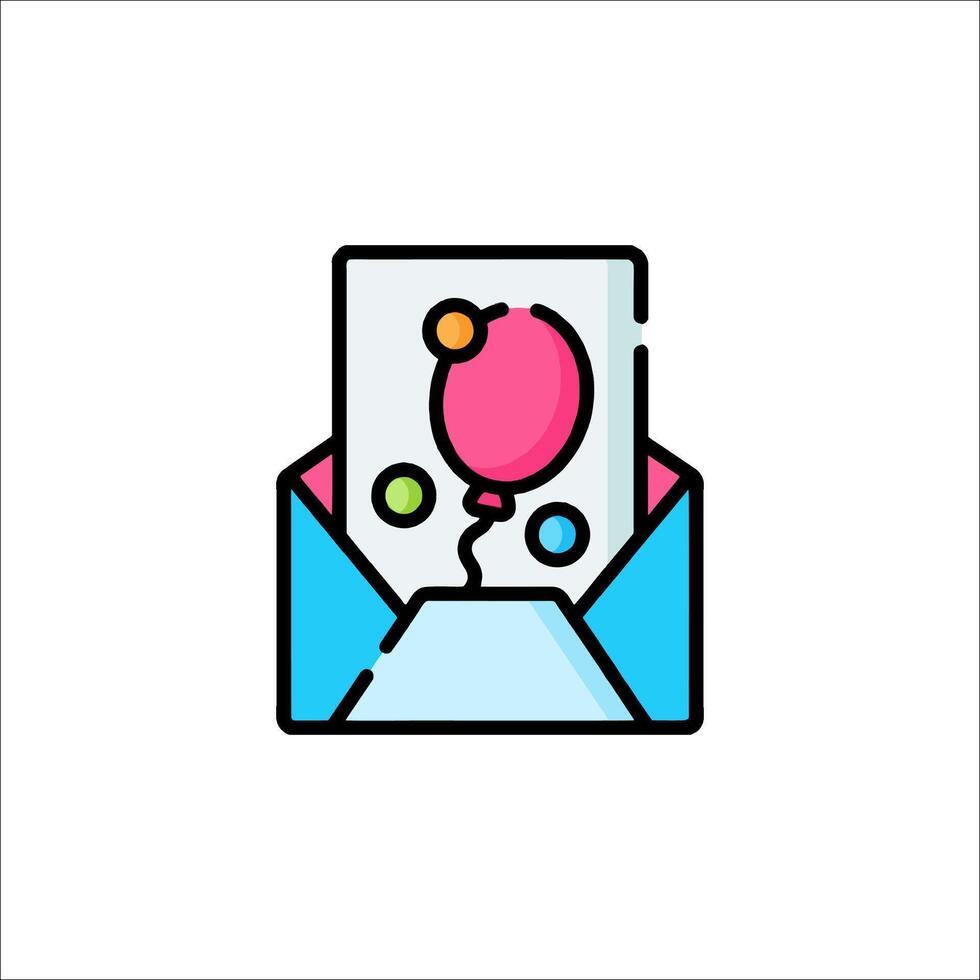 An envelope with a balloon inside vector
