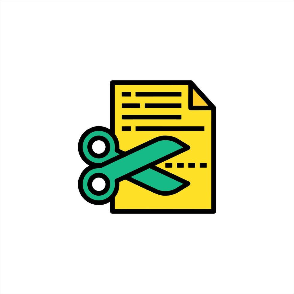 Scissors cutting paper icon illustration vector