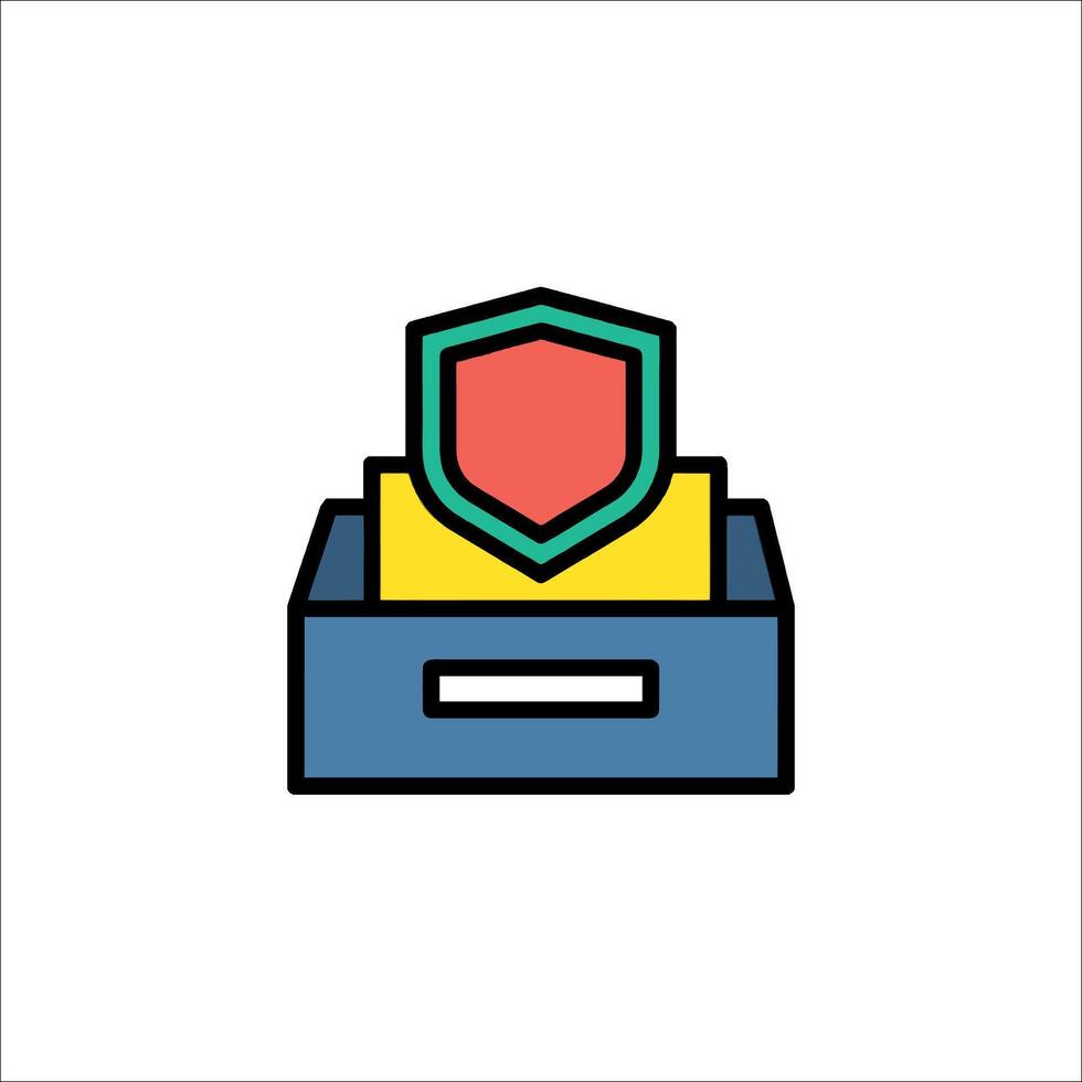 A box with a shield icon on it vector