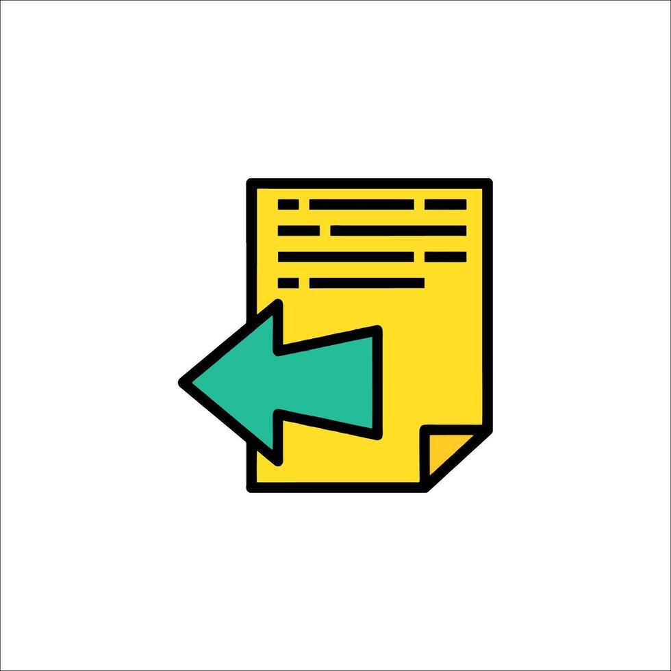 A document with an arrow pointing to it vector