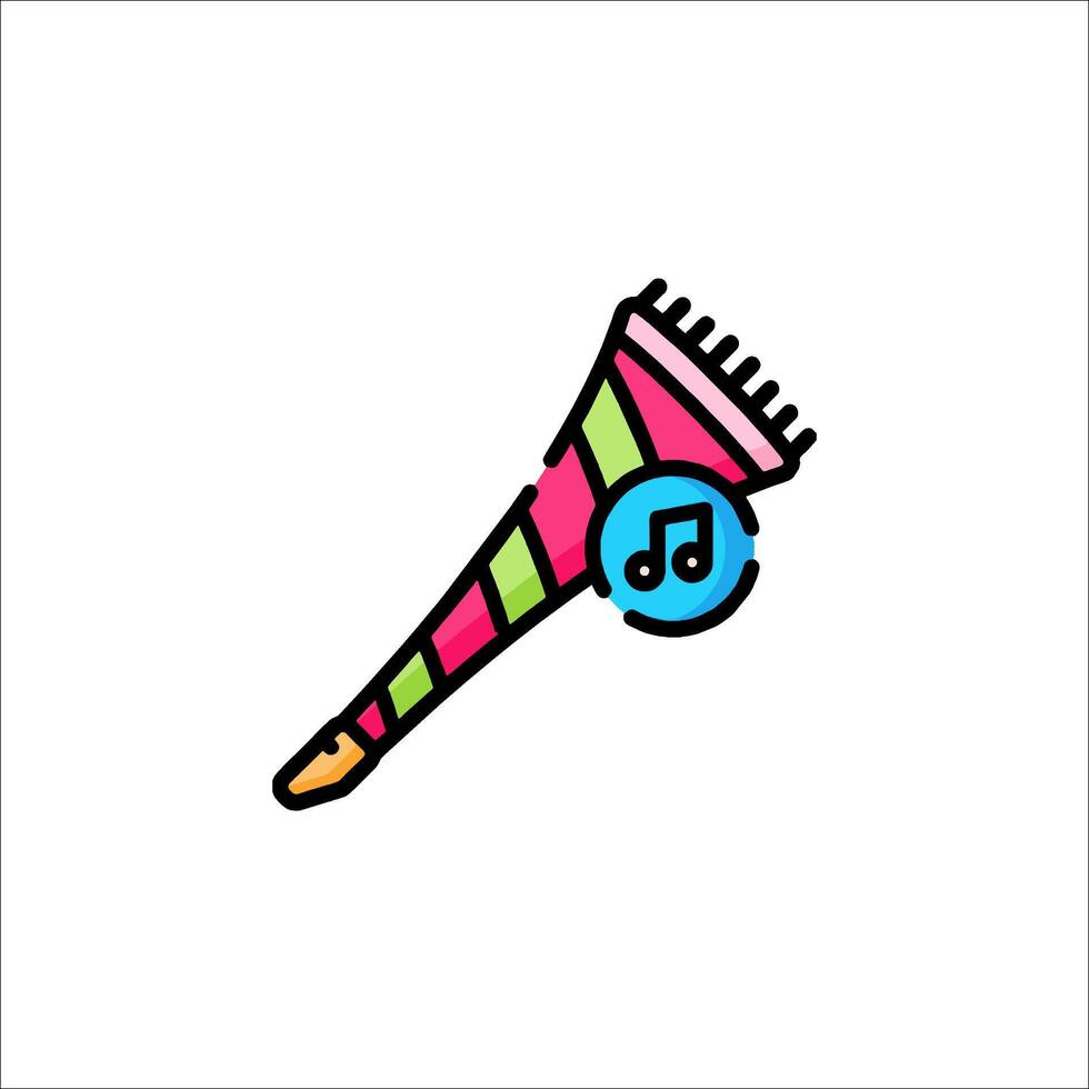 A colorful party horn with music notes vector