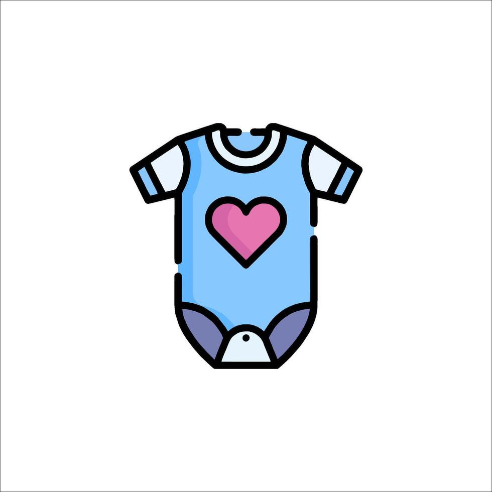 A baby bodysuit with a heart on it vector