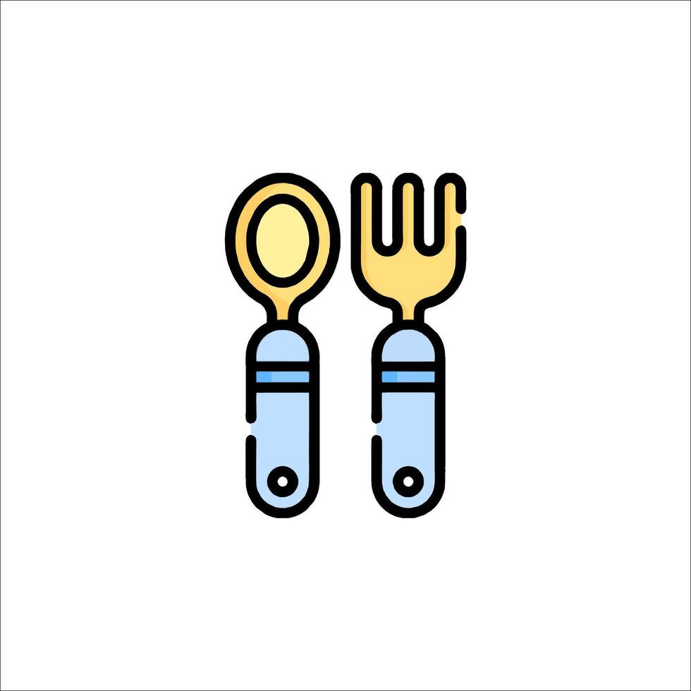 Fork and spoon icon illustration vector