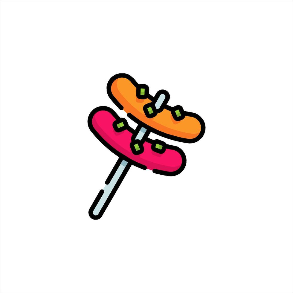 Hot dog icon illustration vector