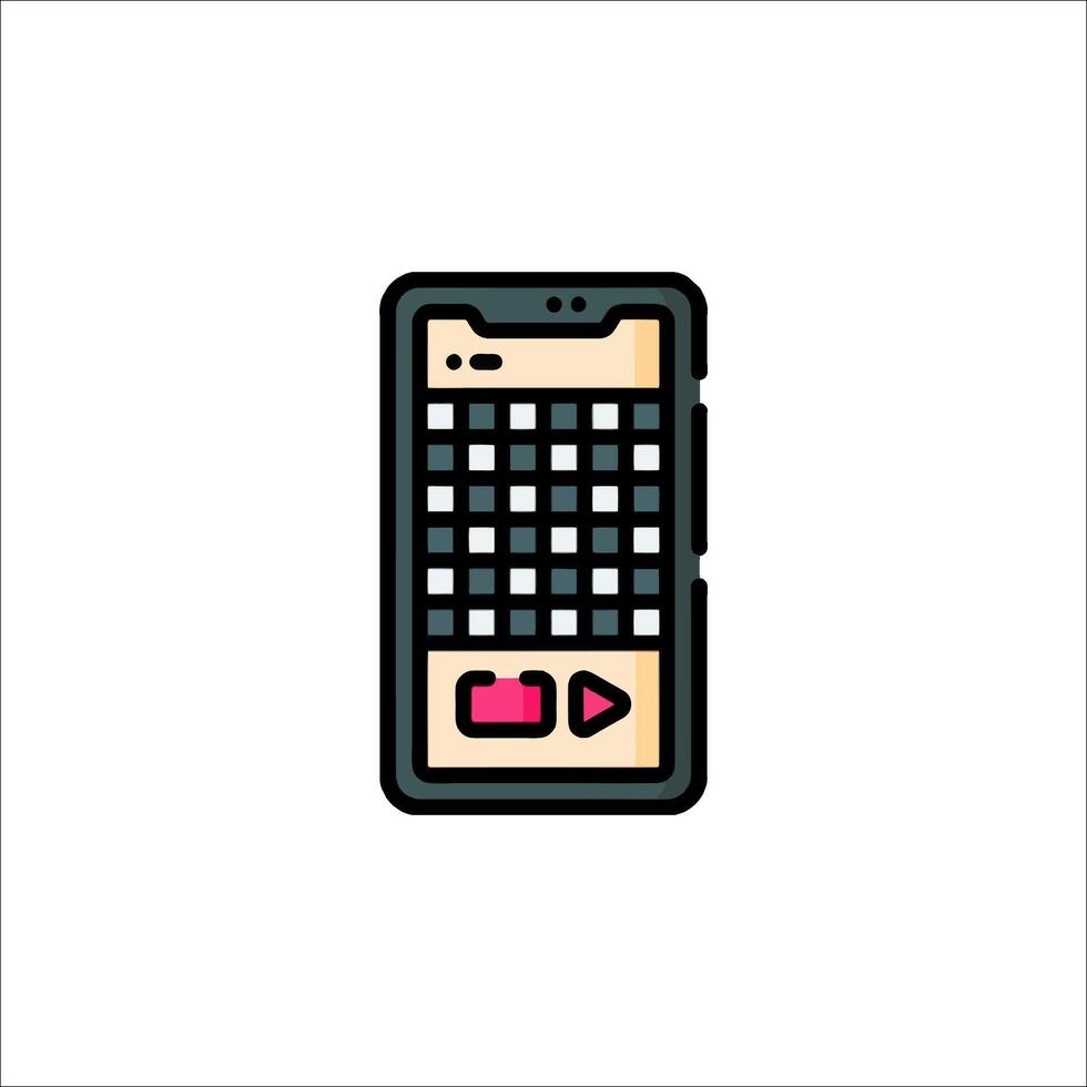 A phone with a keyboard and a button vector