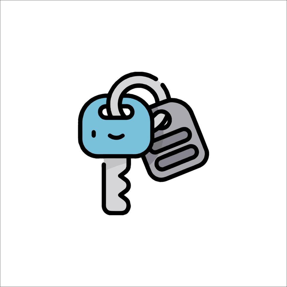 A key with a smiley face on it vector