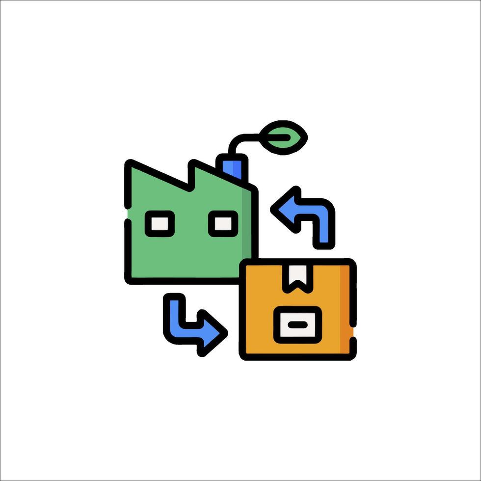 A green box with a green arrow pointing to it vector