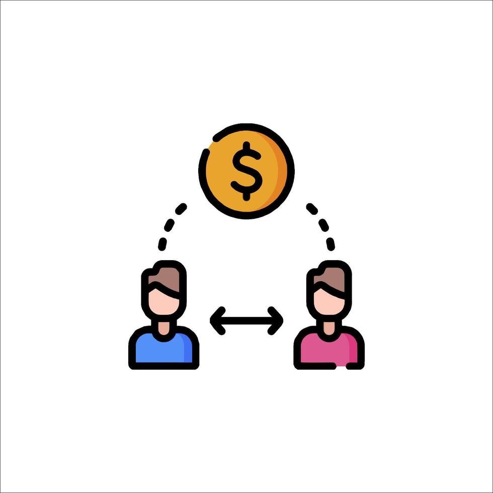 A man and woman are holding money under a dollar sign vector