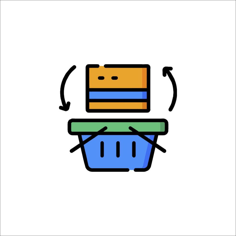 A basket with a credit card in it and a sign that says credit card vector