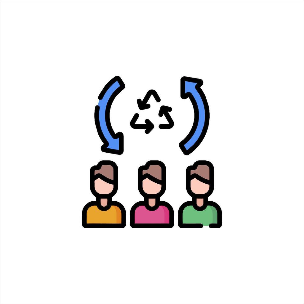 People recycling icon illustration vector