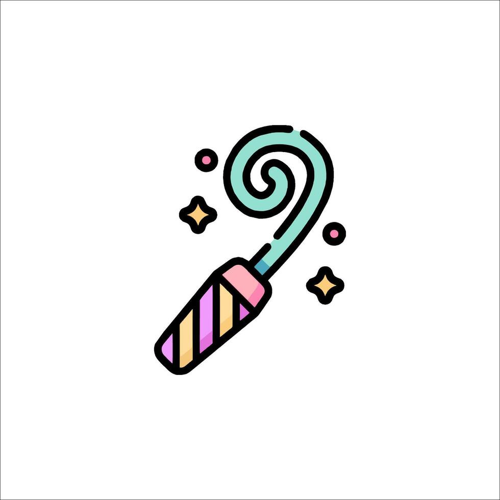 A colorful candy cane icon on a white background vector