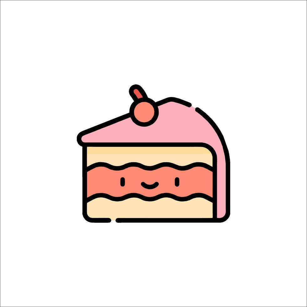 A piece of cake with a cherry on top vector