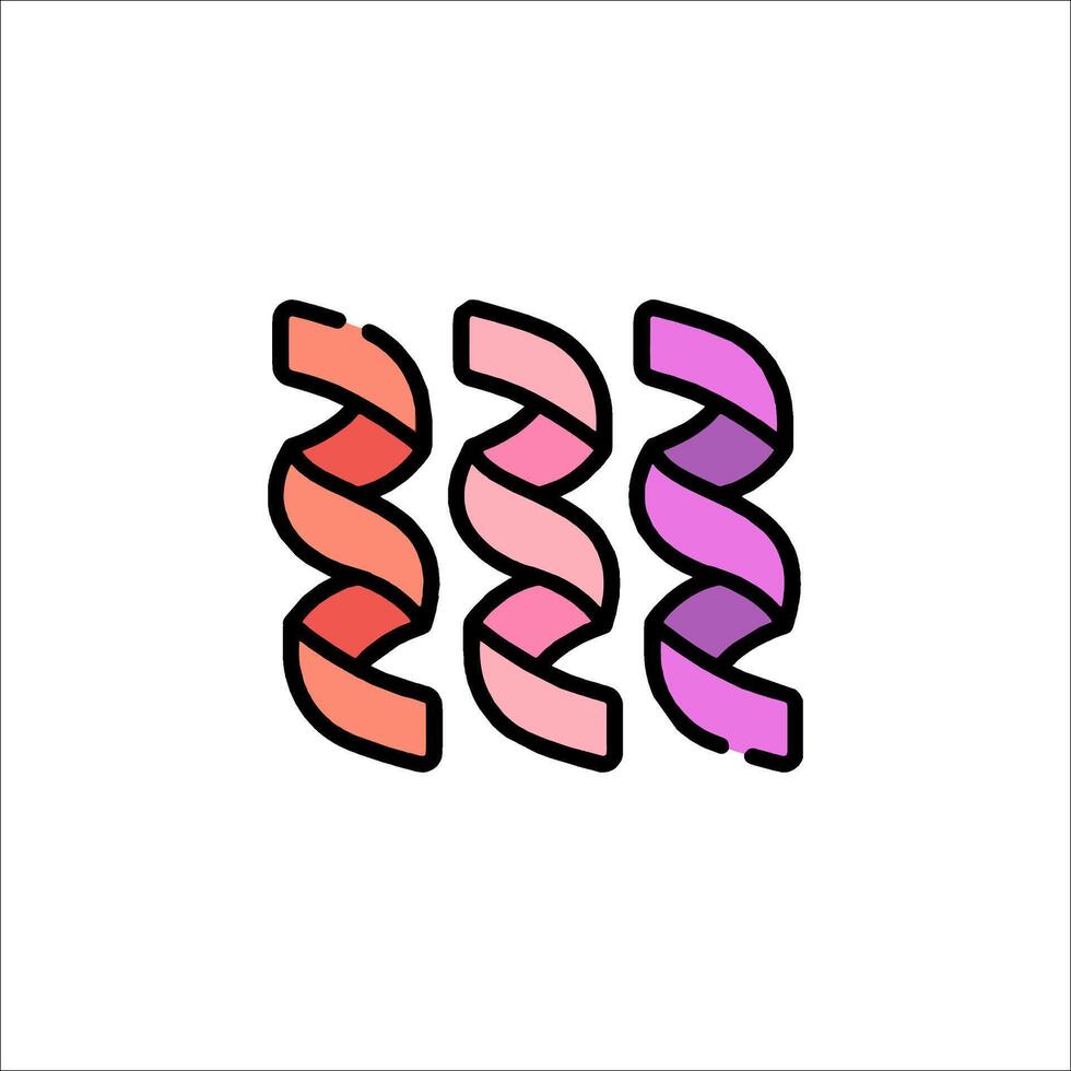 A line drawing of three different colored ribbons vector