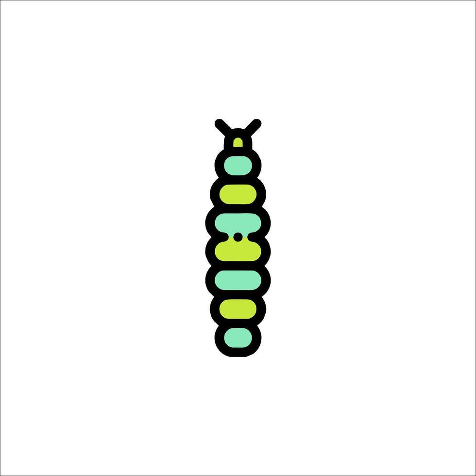 A green caterpillar with a black and white background vector