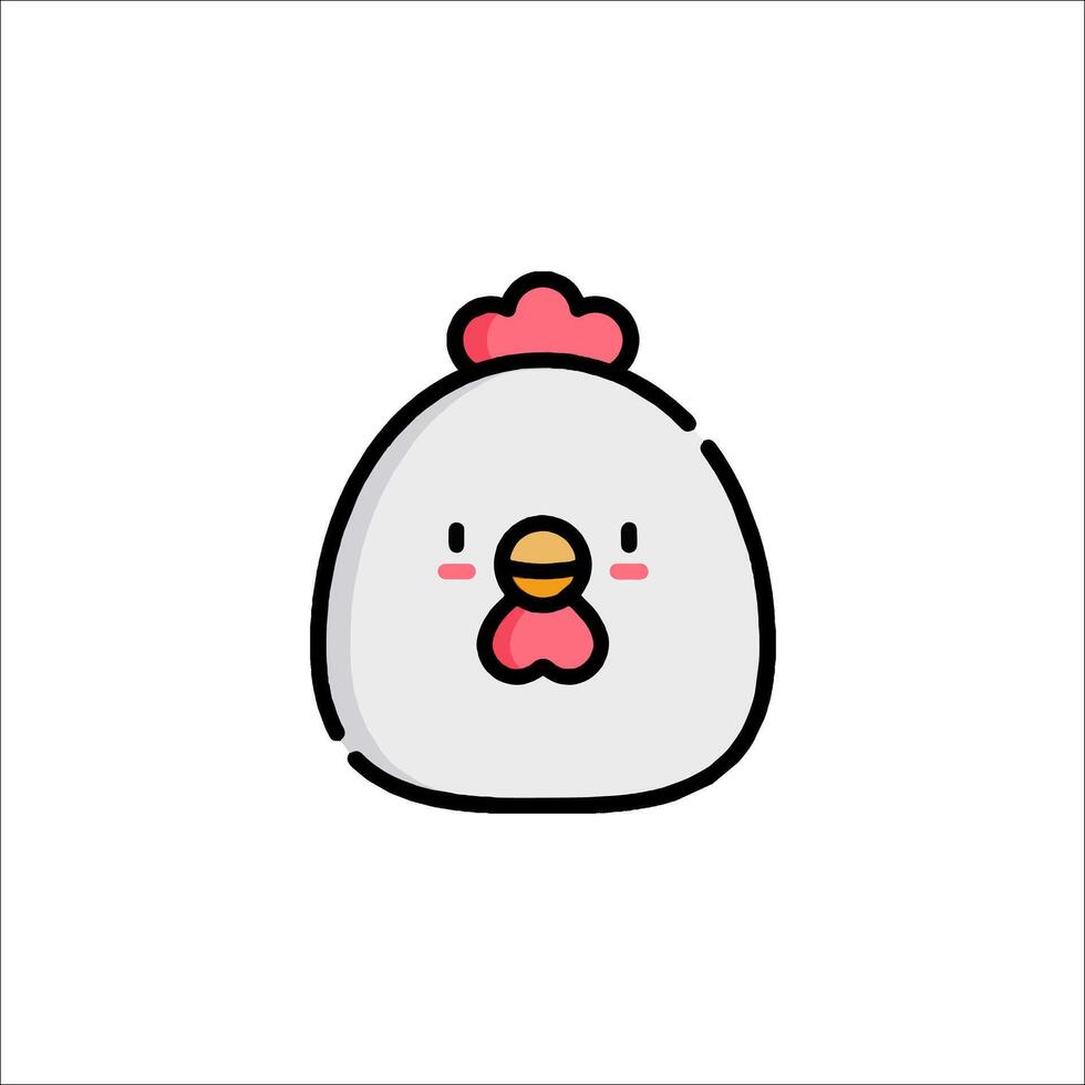 A cute chicken with a pink nose and a red beak vector