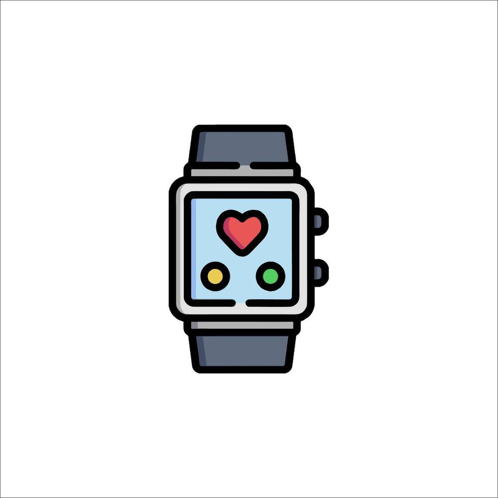 Smart watch icon with heart icon vector