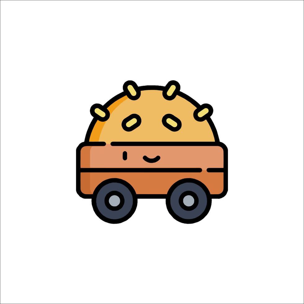 A cartoon car with a hat on top vector