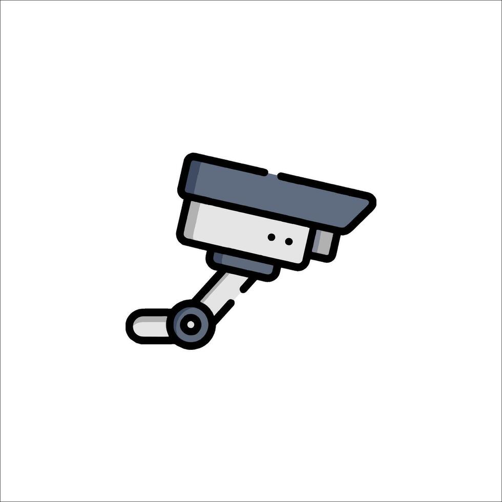 A cartoon surveillance camera icon on a white background vector