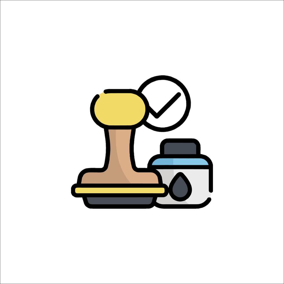 A stamp and ink on a white background vector