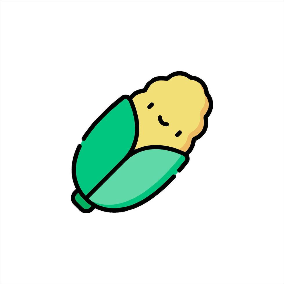 A cartoon corn with a smiley face vector