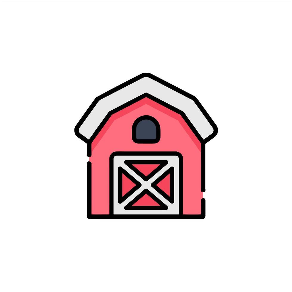 A red barn icon on a white background vector