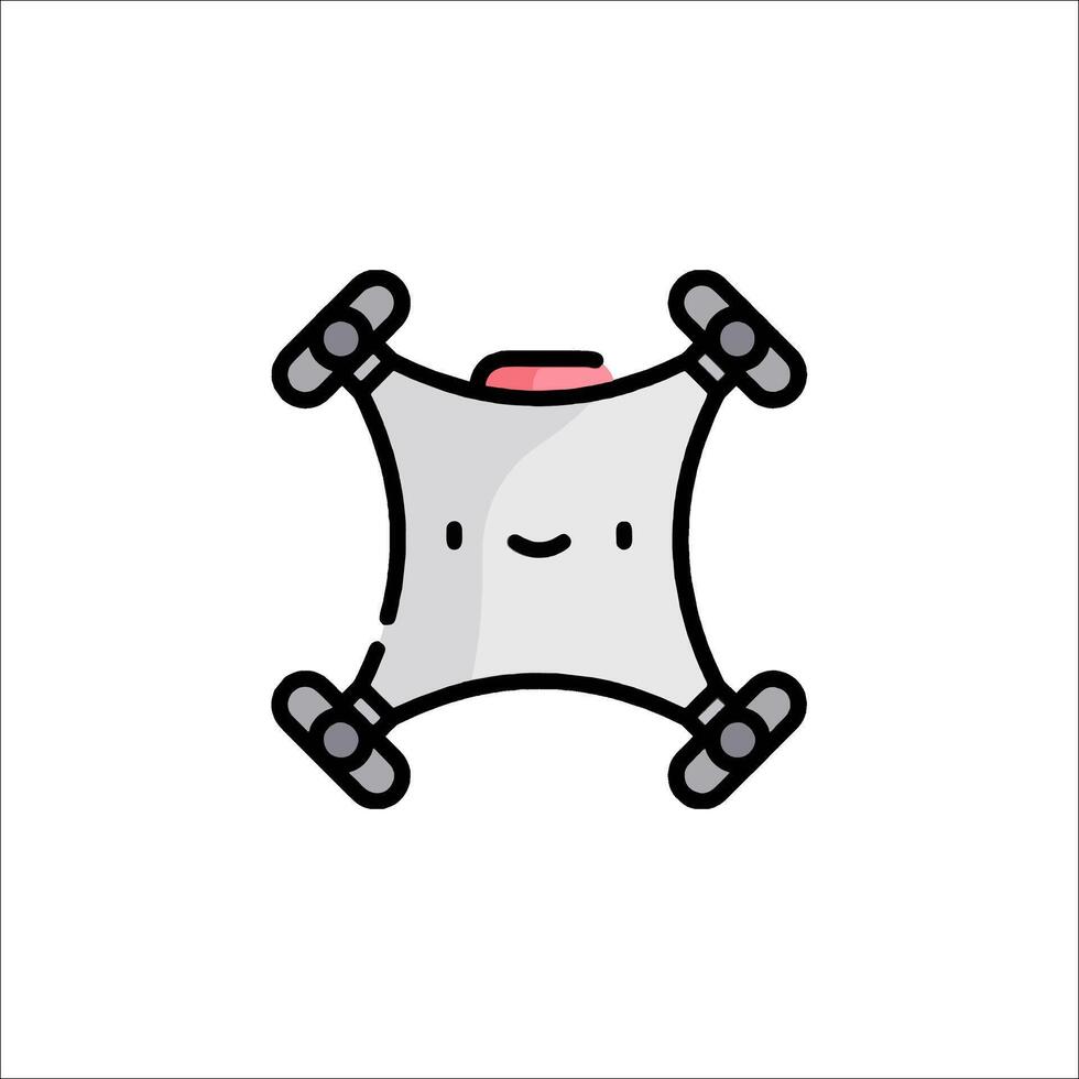 A cute little drone with a smile on its face vector