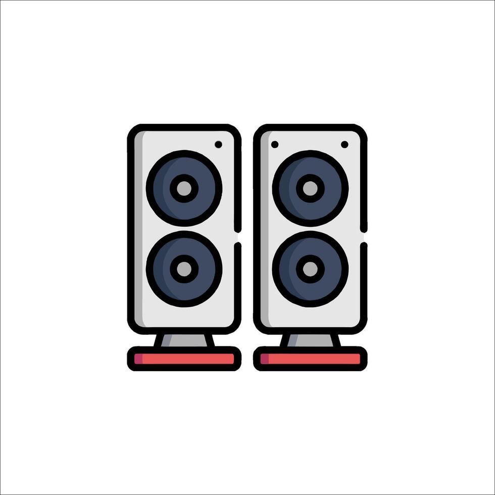 Two speakers on top of each other on a white background vector