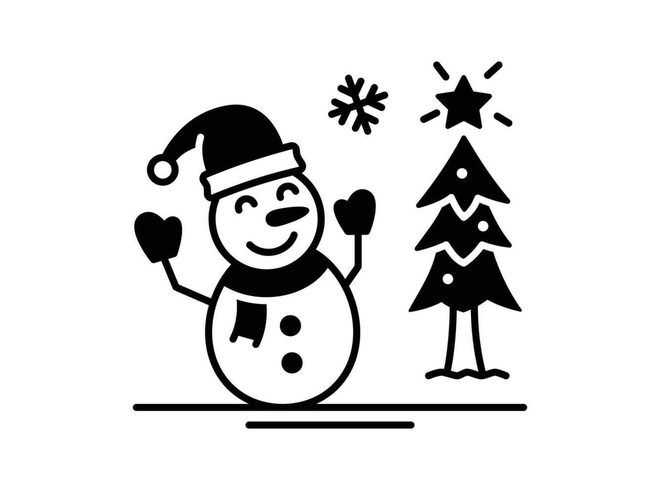 Snowman Enjoying Winter Illustration vector