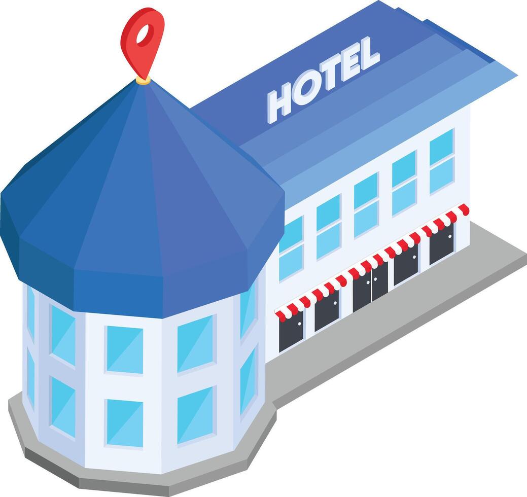 Isometric Hotel Building Illustration vector