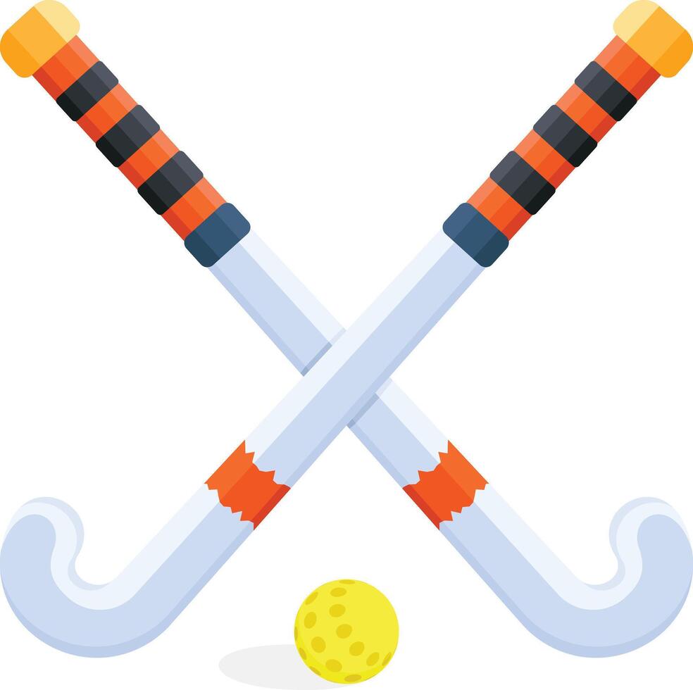 Crossed Hockey Sticks and Ball vector