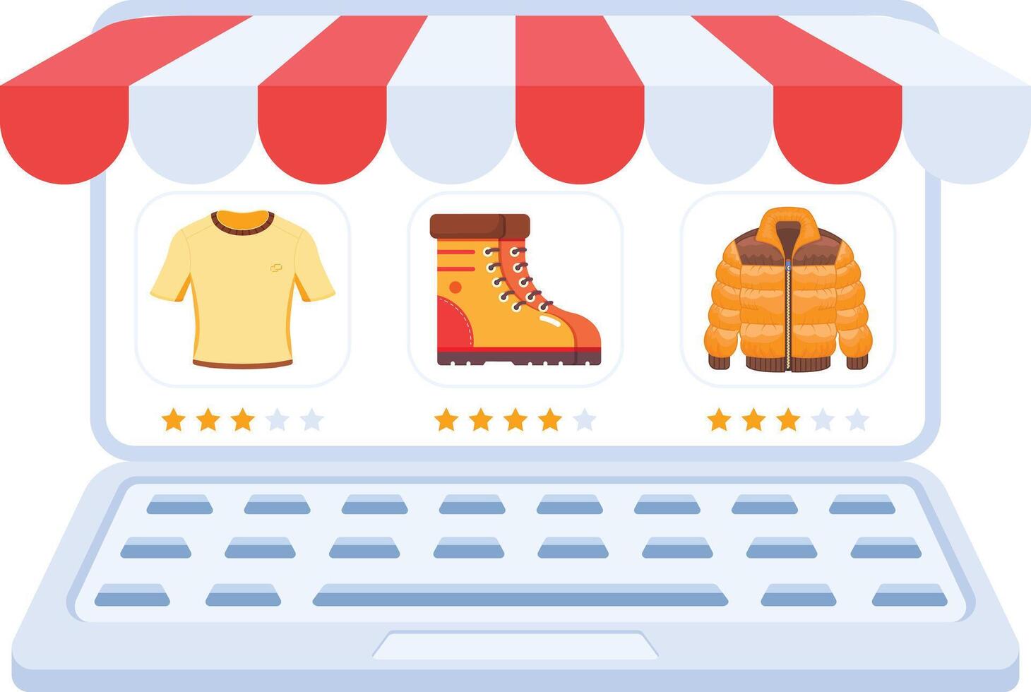 Online Shopping and E-Commerce Storefront Icon vector