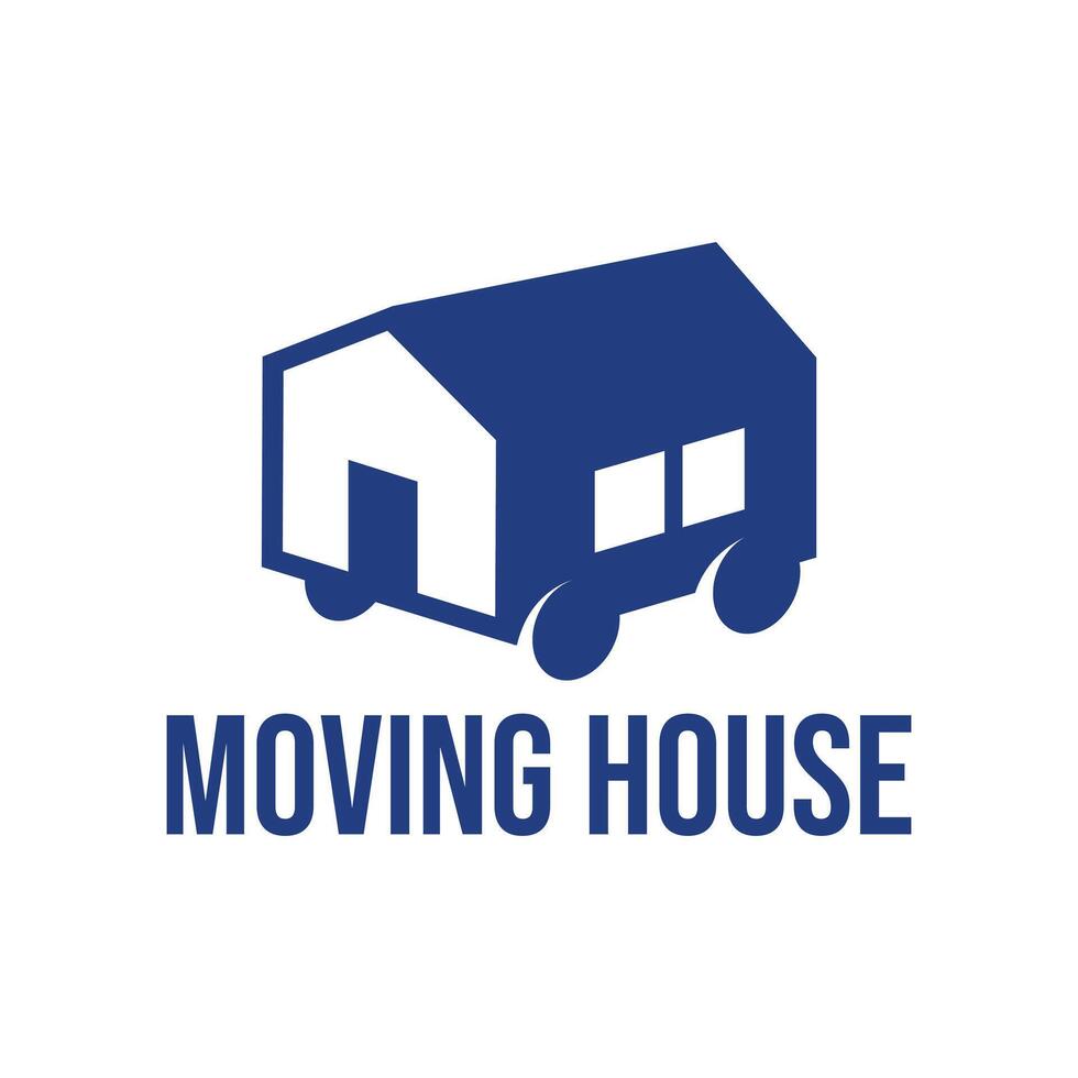 moving house flat minimalist logo design vector