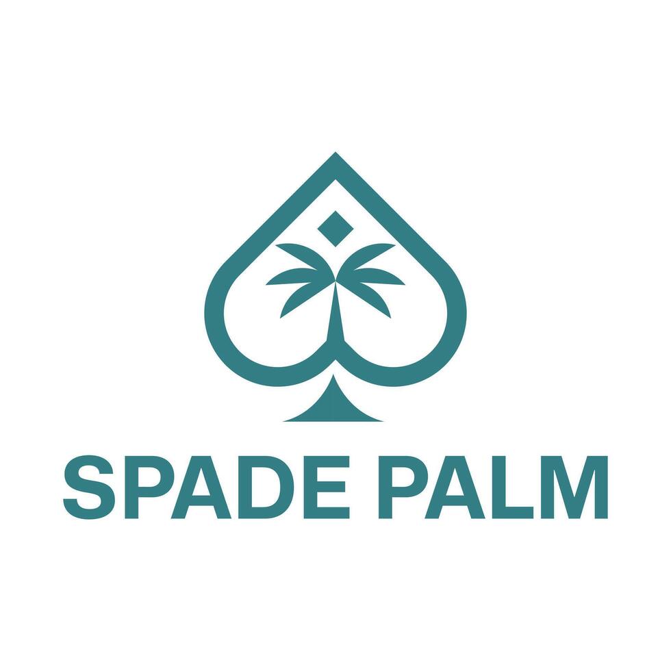 spade palm flat minimalist logo design vector