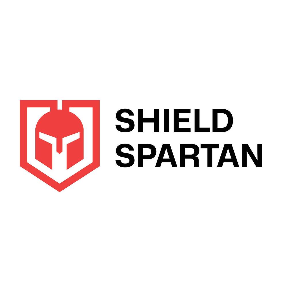 shield spartan flat minimalist logo design vector