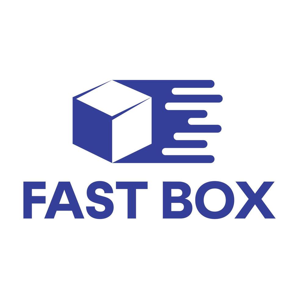 fast box delivery flat minimalist logo design vector