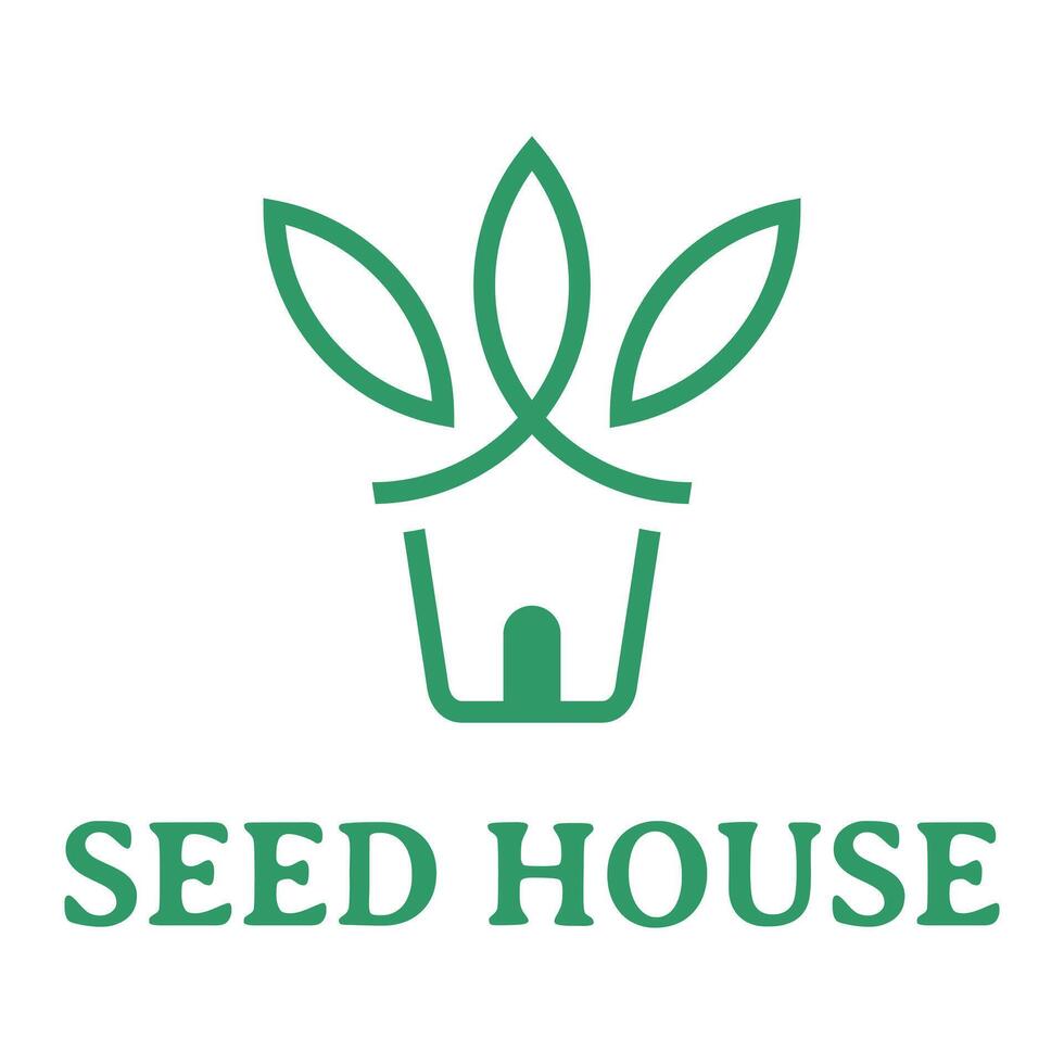 seed house flat minimalist logo design vector