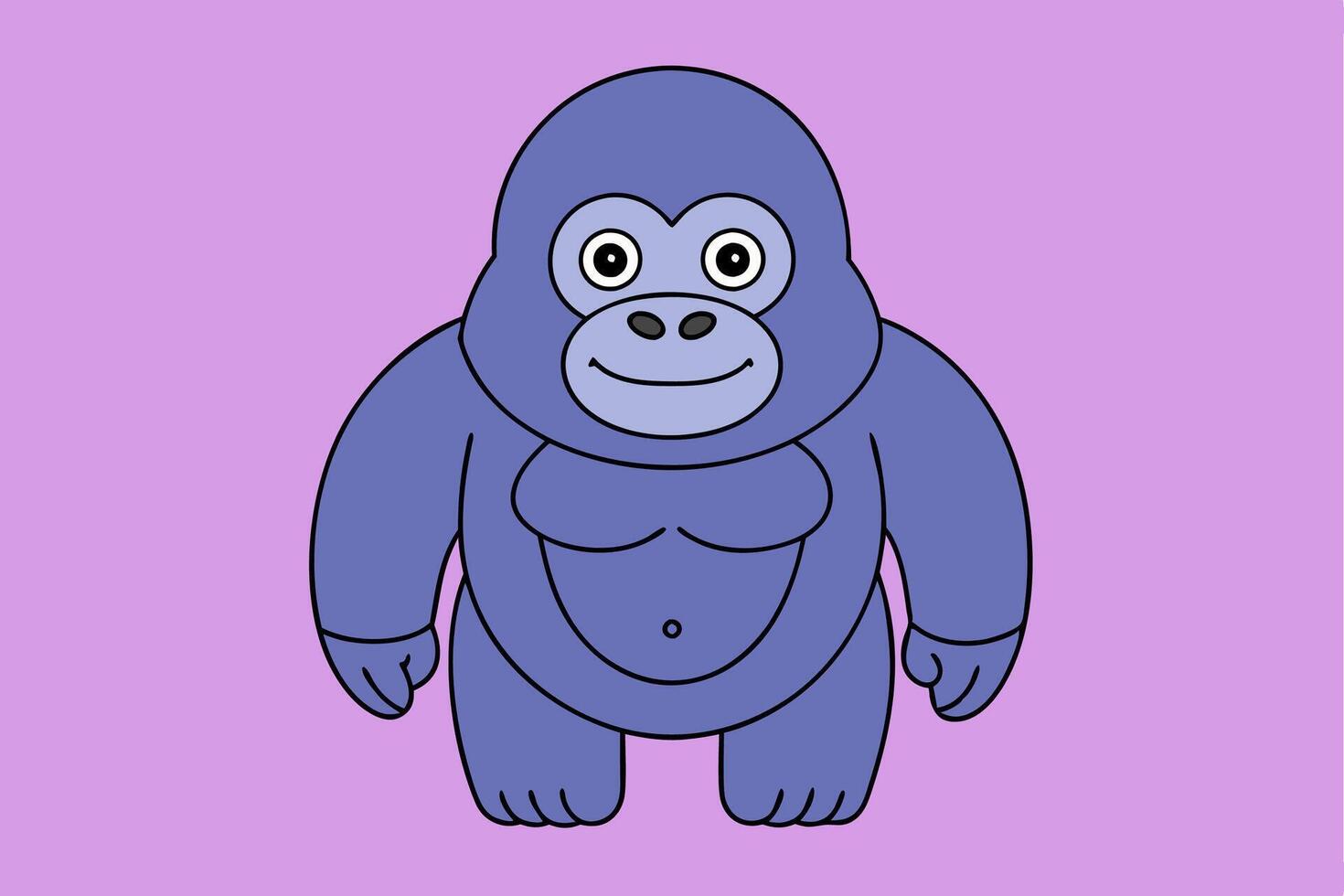 Realistic Gorilla Illustration for Graphic Design Projects High Quality, Detailed, and Versatile Artwork vector