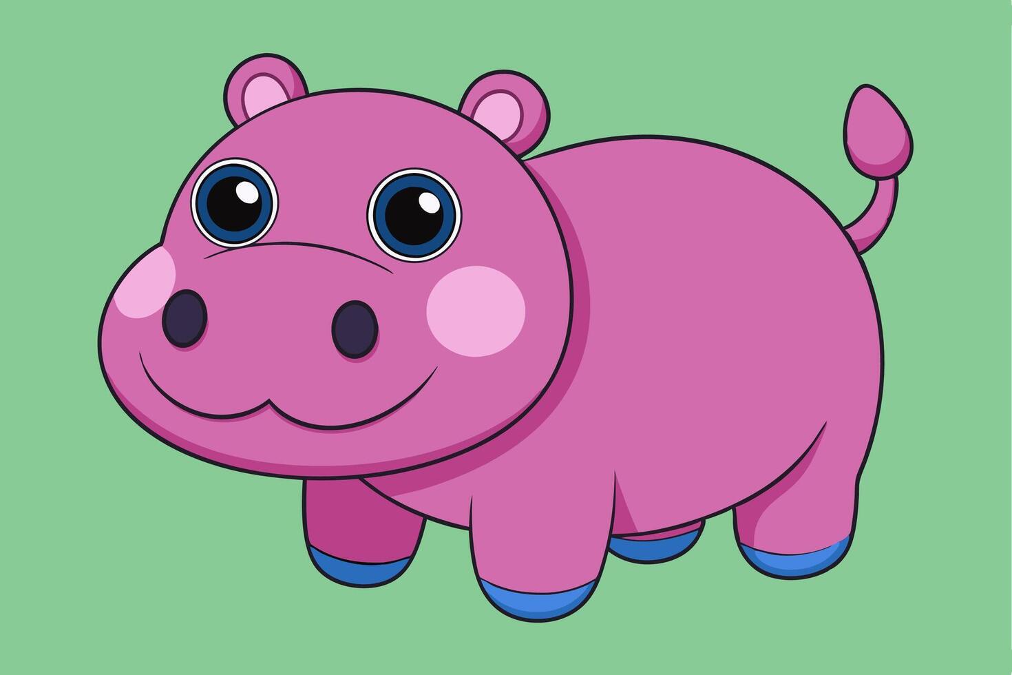 Adorable Hippopotamus Graphic For Web And Print. Premium Hippopotamus Illustration For All Creative Projects vector