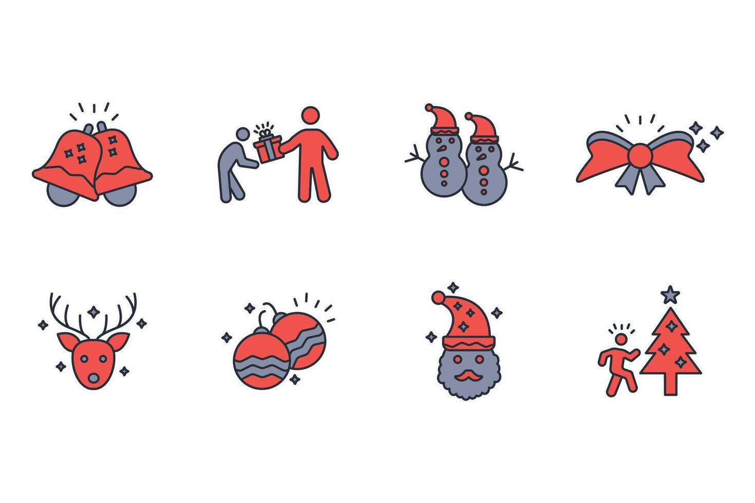 Christmas icon set..Editable stroke.linear style sign for use web design,logo.Symbol illustration. vector