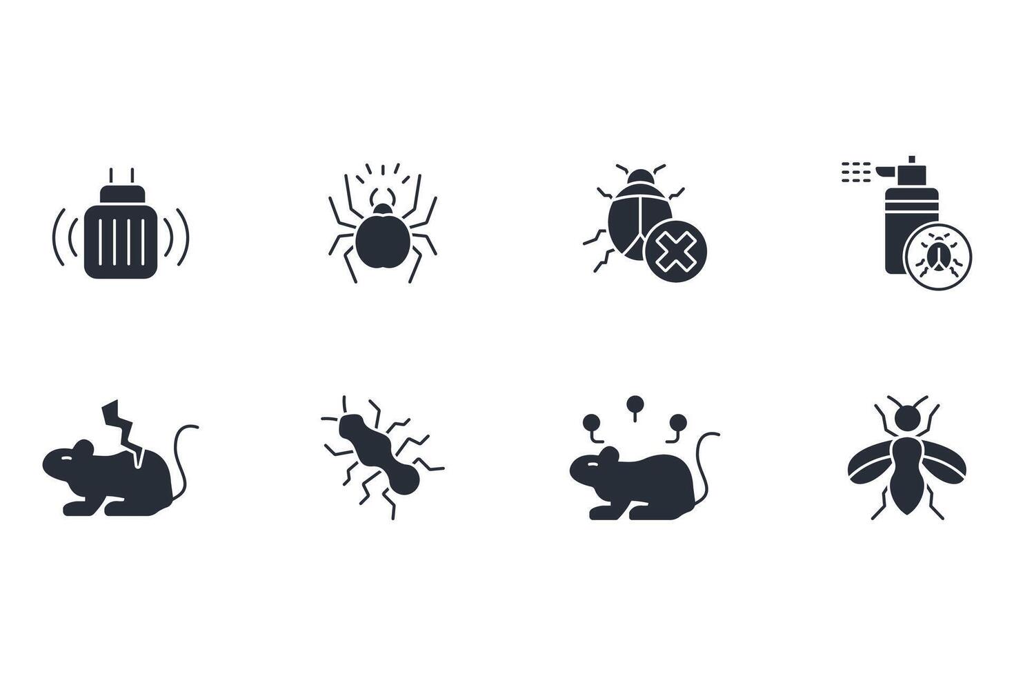 Pest control icon set..Editable stroke.linear style sign for use web design,logo.Symbol illustration. vector